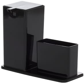 Dispenser/Porta Detergente/Esponja De Acrílico Preto 400Ml