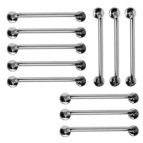 Barra de Apoio 60cm Aço Inox Kit 11 Unidades Banheiro Box Idoso Gestante Criança Suporte Acessibilidade Evita Acidente Segurança