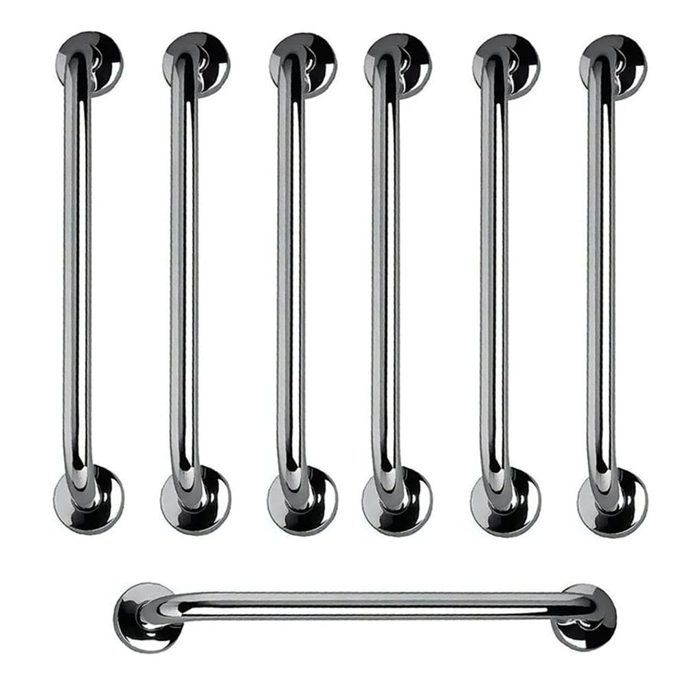 Barra de Apoio 60cm Aço Inox Kit 7 Unidades Banheiro Box Idoso Cadeirante Gestante Criança Segurança Acessibilidade Suporte Escada Corrimao