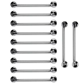 Barra de Apoio 60cm Aço Inox Kit 11 Unidades Suporte Acessibilidade Gestante Banheiro Box Escada Corredor Corrimao Segurança Resistente