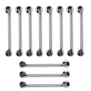 Barra de Apoio 60cm Aço Inox Kit 11 Unidades Banheiro Box Suporte Idoso Deficiente Cadeirante Acessibilidade Corrimao Escada Resistente
