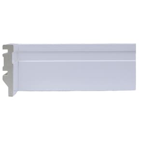 Rodapé de Poliestireno 7cm X 15mm Frisado 2,4 Metro Linear - caixa com 2,4 m - Branco