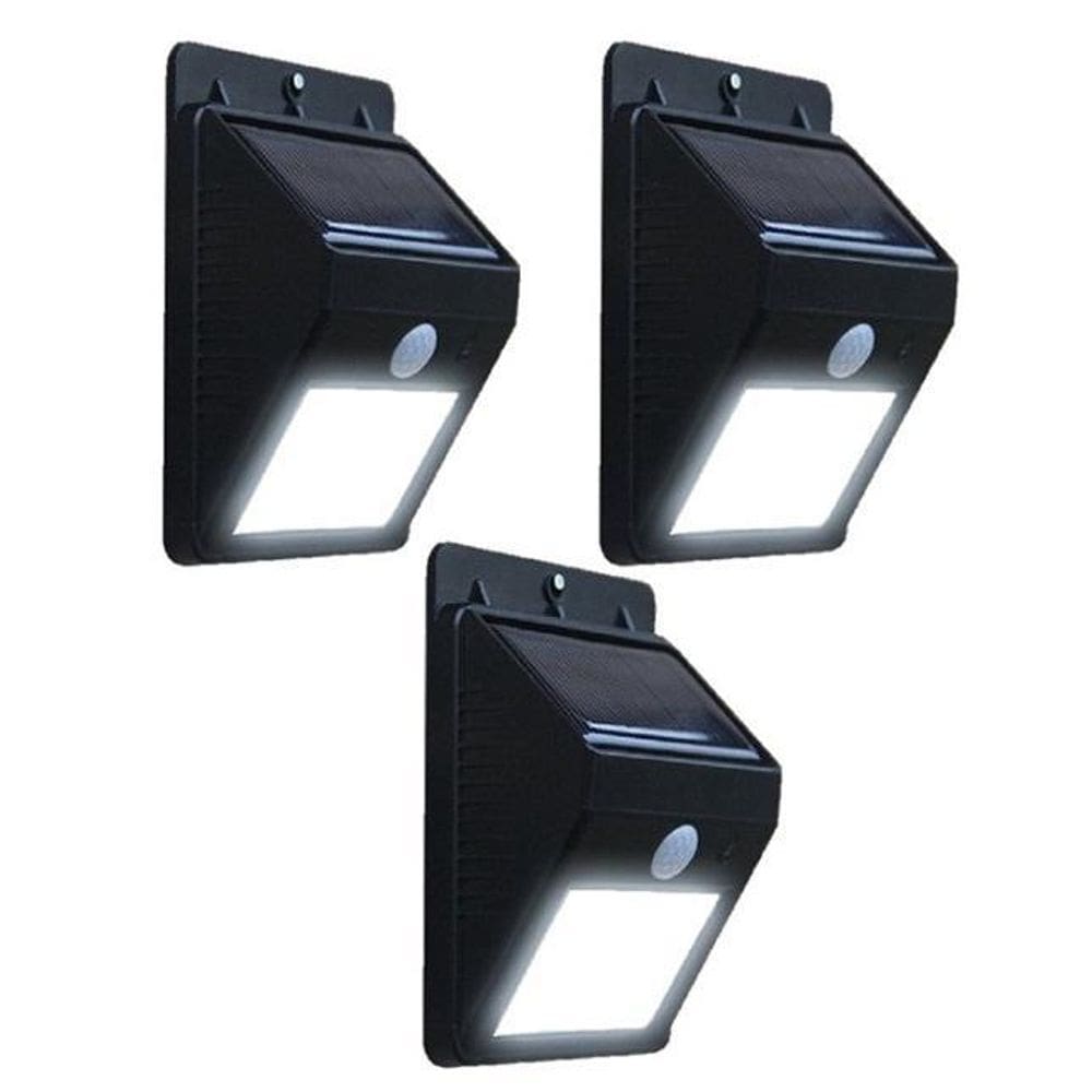 Kit 3 Luminária Solar Jardim Iluminação Residencial  30 Leds