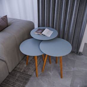 Trio Mesa de Canto 56cm X 45cm X 45cm Cristal