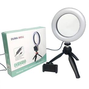 Ring Light Iluminador Led Tripé Suporte Celular Mesa 16Cm
