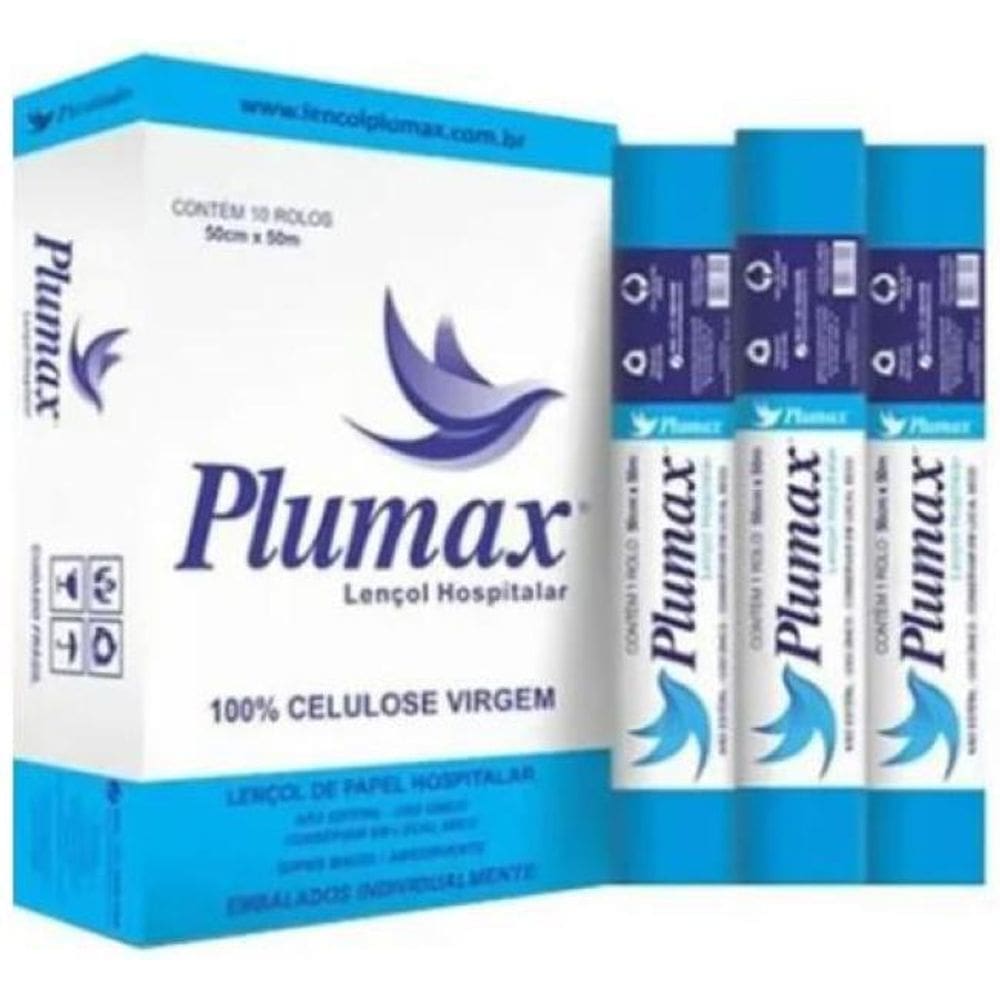 Lencol Plumax 50Cm X 50M Azul Caixa Com 10 Unidades
