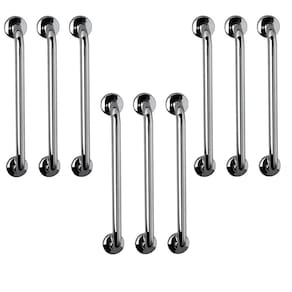 Barra de Apoio 60cm Aço Inox Kit 9 Unidades Idoso Gestante Criança Cadeirante Acessibilidade Banheiro Box Segurança Suporte Resistente Corrimao Escada