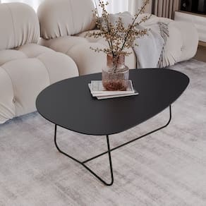 Mesa de Centro Trude Organica 35cm X 90cm X 60cm Preto