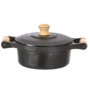 Caçarola Ferro Fundido 2 Alças Madeira Tampa Ferro 1,6 L