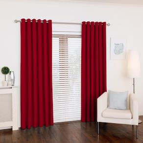 Cortina Lana Vermelha Oxford 300X180 Para Sala/Quarto