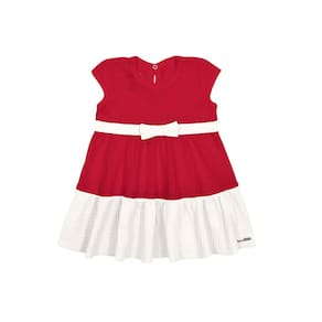 Vestido Malha Waffle Manga Curta Infantil Alakazoo Ref 46139