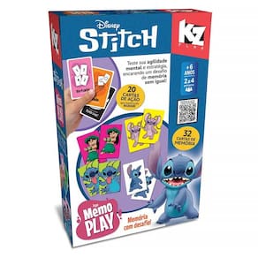 Jogo da Memória Memo Play Stitch Disney 32 Cartas 1284 - Elka