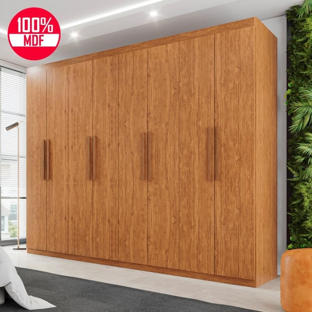 Guarda-Roupa Casal 100% MDF 8 Portas e 4 Gavetas Herrera - Tudo de Móveis