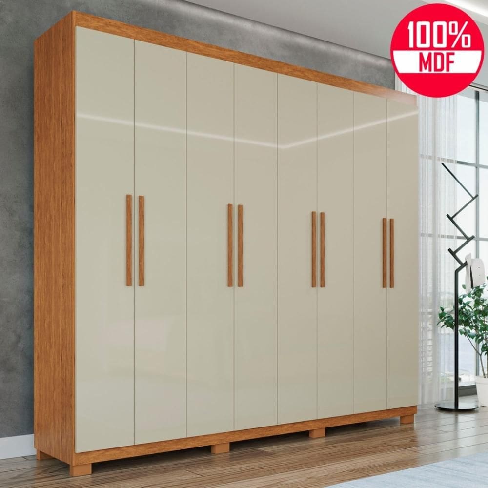 Guarda-Roupa Casal 100% MDF 8 Portas e 4 Gavetas Heros - Tudo de Móveis