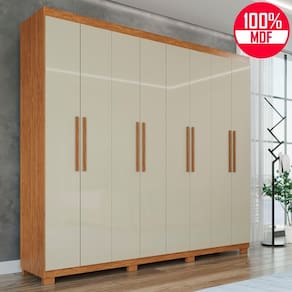 Guarda-Roupa Casal 100% MDF 8 Portas e 4 Gavetas Heros - Tudo de Móveis