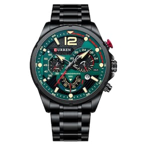 Relógio esportivo Curren 8395 para homens, cor dourada, aço inoxidável