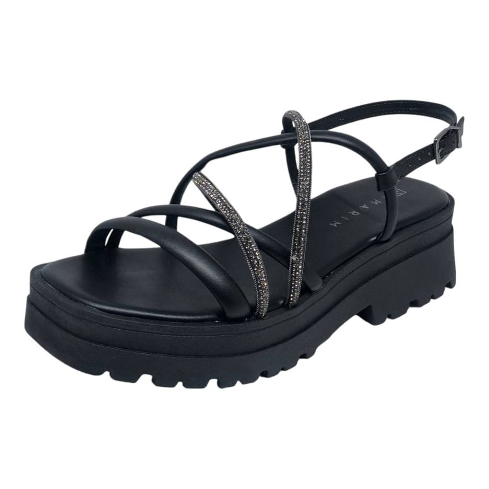 Sandália Feminino Flatform Tratorada Strass Moderna Ramarim