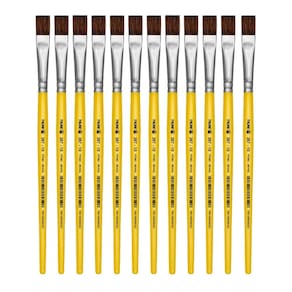 Pincel Escolar Chato Nº 10 Amarelo - 267-10 - Tigre Blister c/ 12 Unidades