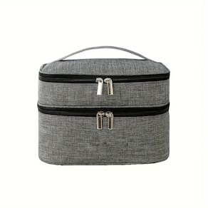 Necessaire Viagem Bolsa Dupla Organizador  Cinza