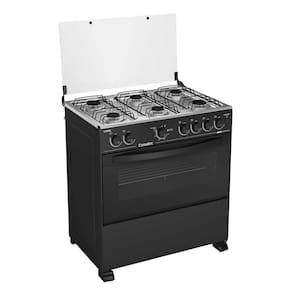 Fogão a Gás 6 Bocas Automático Caribe Preto Mesa Inox 6081 PT - Esmaltec