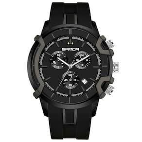 Relógio De Quartzo Masculino Design Esportivo Criativo à Prova D `água Preto