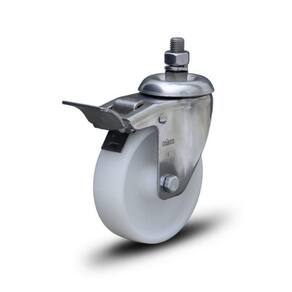 Rodízio Inox 5 Polegadas 170kg Com Freio Furo Passante