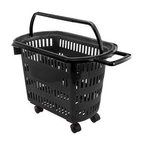 Cesta de Compras com Rodinhas 30 Litros Preta D-300 - Dellaplast