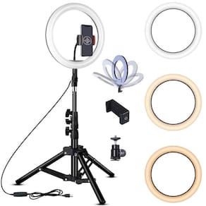 Ring Light Portátil Iluminador Led Usb 26cm + Tripé