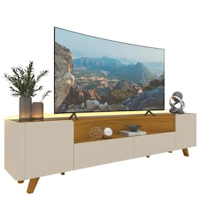 Rack Infinity 2,30 Pés De Madeira Para Tvs De Até 75\" Off White
