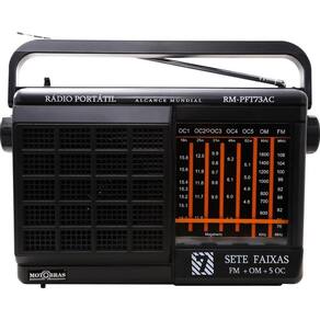 Rádio Portatil 7 Faixas Rm-pft73ac Preto Motobras