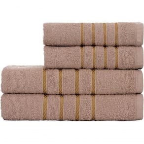Jogo De Toalha Montreal Banho + Rosto Dourado 100% Algodão Alta Absorção Bege