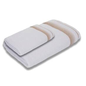 Jogo Com Toalhas Luxury Soft Beka 1 Banho + 1 Rosto Luxo Branco