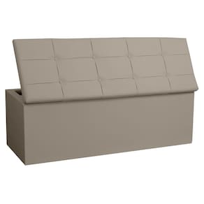 Calçadeira Baú Queen 1,60m Roma Material Sintético Bege Sky Mobile
