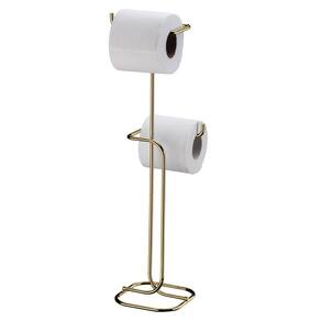 Suporte Papel Higiênico De Chão Dourado Future 2 Rolos