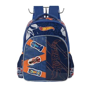 Mochila de Costas Luxcel Hotwheels Pistas Azul Marinho