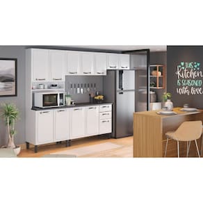 Cozinha Completa  11 Portas 3 Gavetas e Nicho Microondas