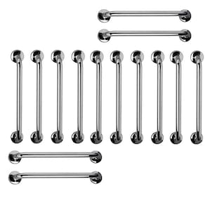 Barra Apoio 60cm Aço Inox Kit 14 Unidades Idoso Gestante Criança Acessibilidade Deficiente Segurança Banheiro Box Suporte Corrimao Escada Resistente