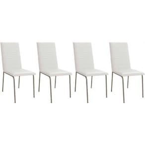 Cadeira Sala de Jantar Amsterdã C091 Kit 4 Un Niquel/Branco 106 - Kappesberg