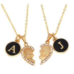 Colar Cordão Best Friends Amigas BFF Inicial Folheado 18k