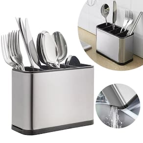 Porta Talher Escorredor Inox 4 Divisórias Pia Cozinha