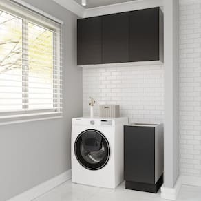 Lavanderia Modulada 2 Peças sem Tampo com Rodapé Ipanema Cabecasa Madeiramadeira Grafite Trama