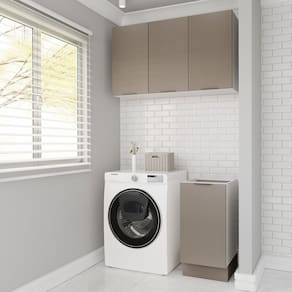 Lavanderia Modulada 2 Peças sem Tampo com Rodapé Ipanema Cabecasa Madeiramadeira Cinza Trama