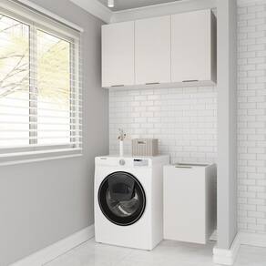 Lavanderia Modulada 2 Peças sem Tampo sem Rodapé Ipanema Cabecasa Madeiramadeira Branco