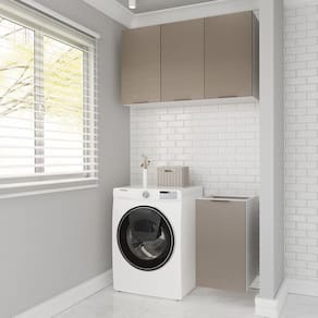 Lavanderia Modulada 2 Peças sem Tampo sem Rodapé Ipanema Cabecasa Madeiramadeira Cinza Trama