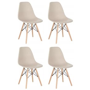 Conjunto 4 Cadeiras Eames Eiffel Dkr Movescan Nude