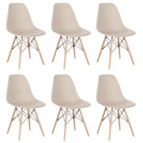 Conjunto 6 Cadeiras Eames Eiffel Dkr Movescan Nude