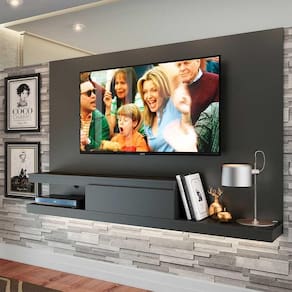 Painel Home de Tv com Gaveta 3 Prateleiras 134,4cm Grafite