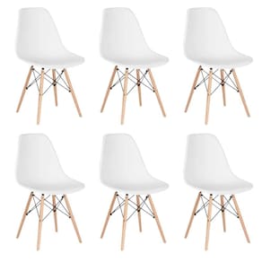Conjunto 6 Cadeiras Eames Eiffel Dkr Movescan Branca