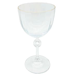 Jogo 2 Taças Céline Para Vinho Com Fio Dourado 250ml