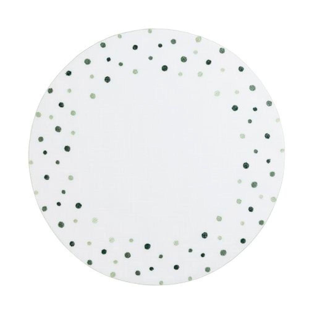 Lugar Americano Bubbly Branco Com Bordado Verde 40cm
